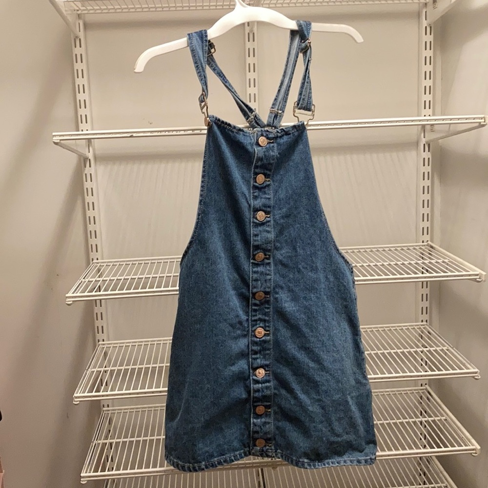 adjustable overall jean dress